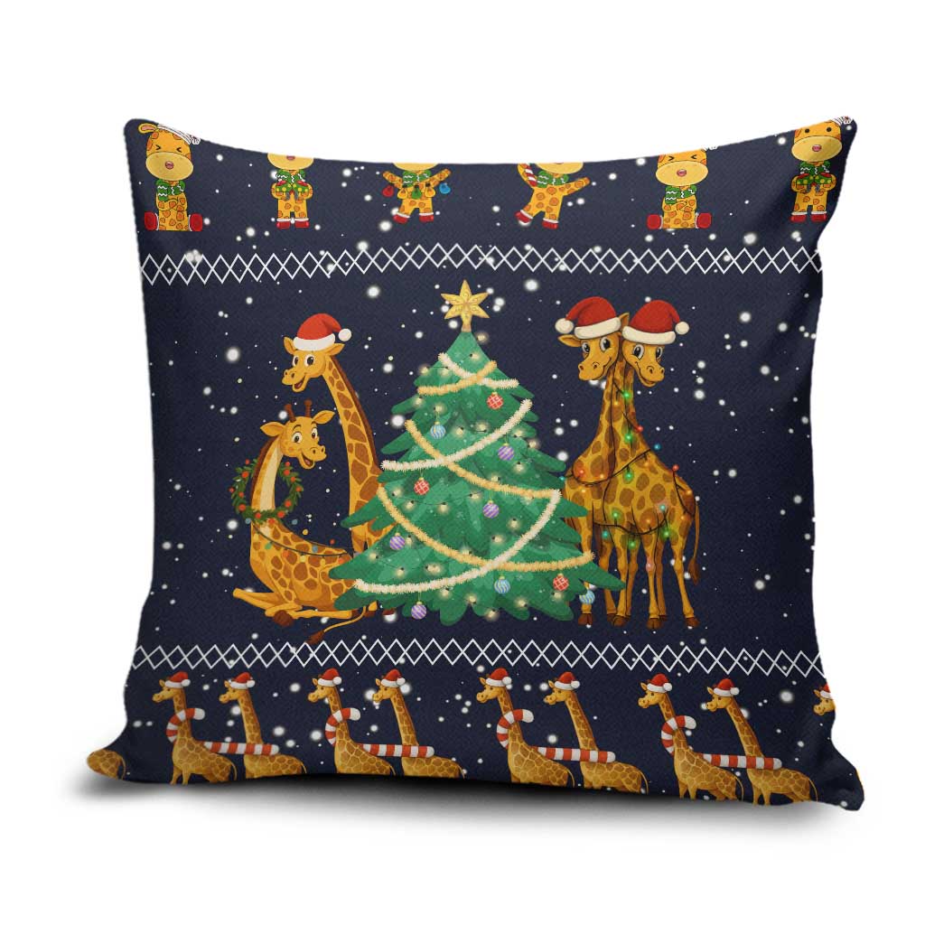 Love Giraffe Christmas Pillow Cover Xmas Holiday Patterns - Wonder Print Shop