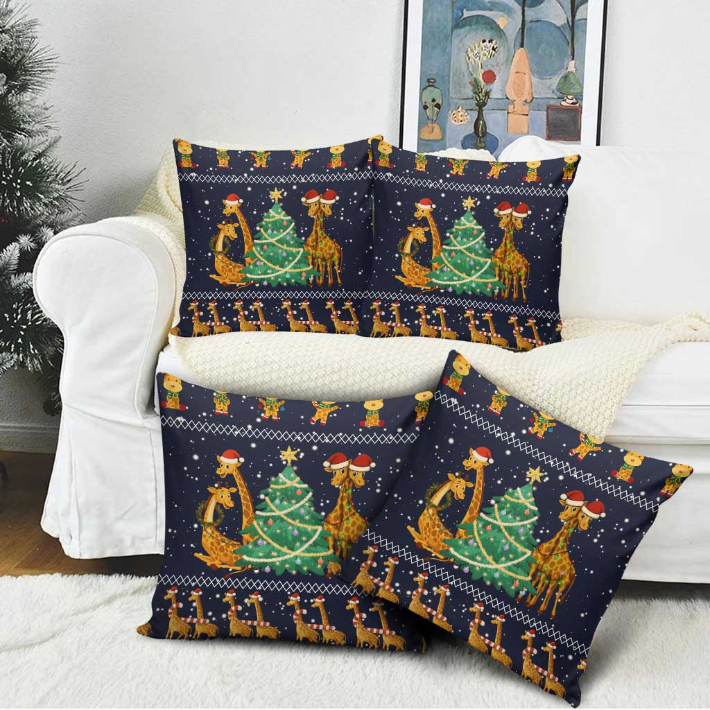 Love Giraffe Christmas Pillow Cover Xmas Holiday Patterns - Wonder Print Shop