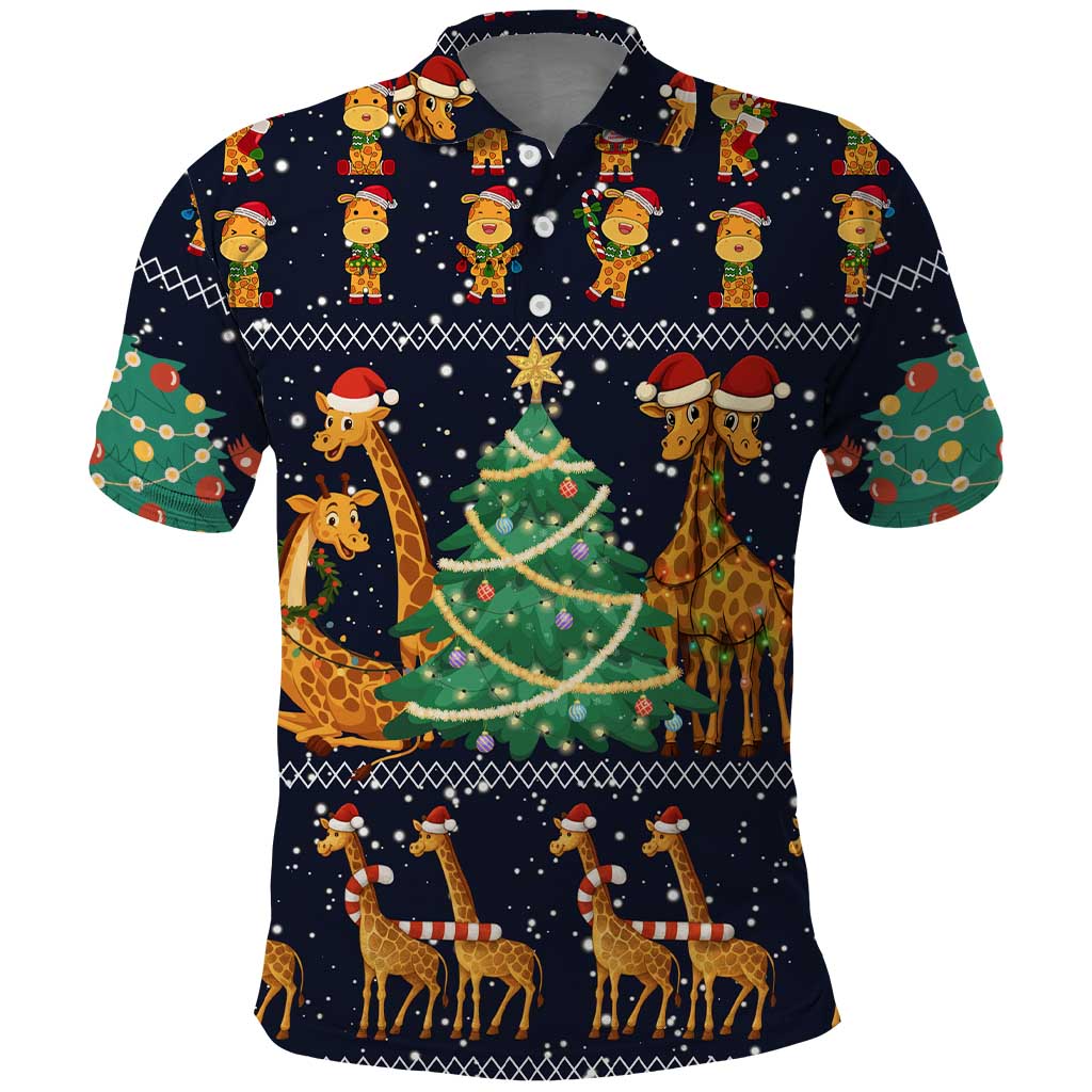 Love Giraffe Christmas Polo Shirt Xmas Holiday Patterns - Wonder Print Shop