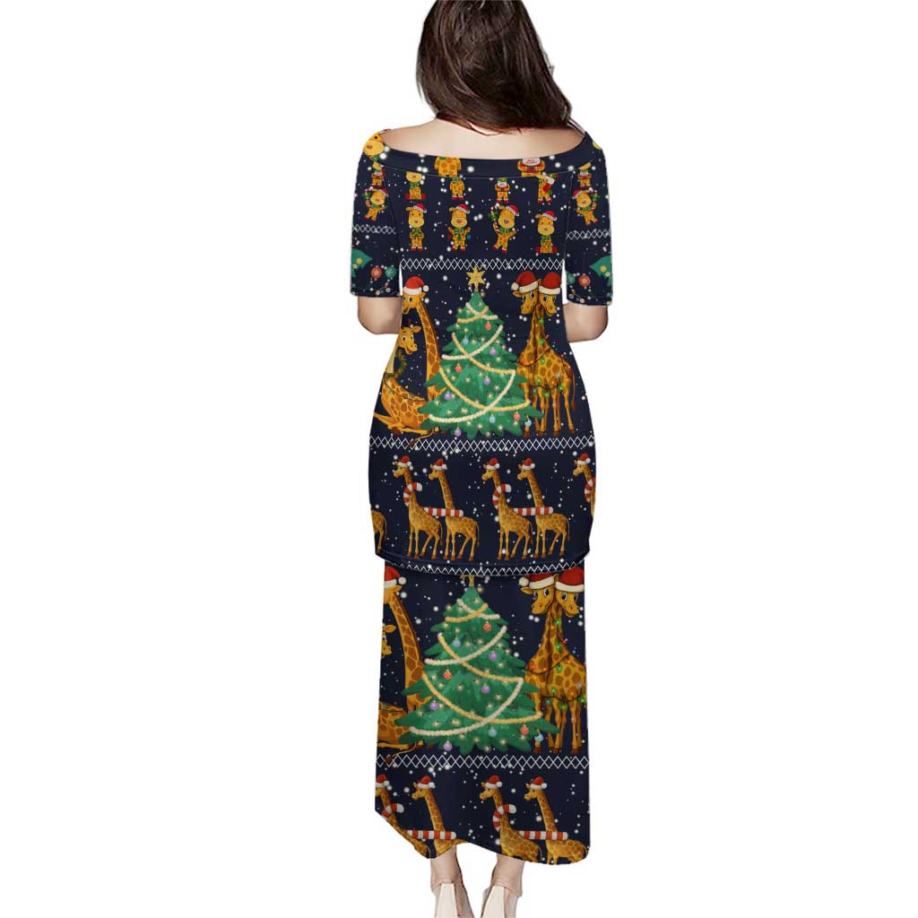 Love Giraffe Christmas Puletasi Xmas Holiday Patterns - Wonder Print Shop