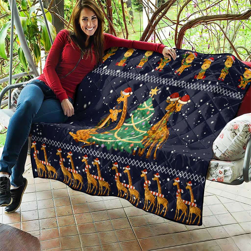 Love Giraffe Christmas Quilt Xmas Holiday Patterns - Wonder Print Shop