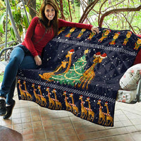 Love Giraffe Christmas Quilt Xmas Holiday Patterns - Wonder Print Shop