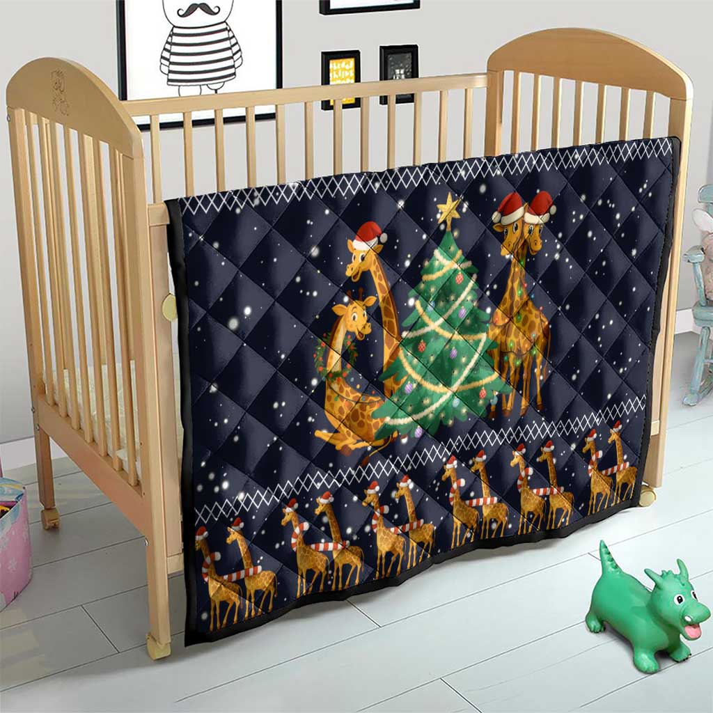 Love Giraffe Christmas Quilt Xmas Holiday Patterns - Wonder Print Shop