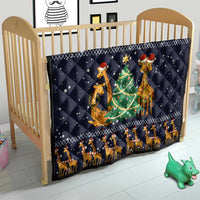 Love Giraffe Christmas Quilt Xmas Holiday Patterns - Wonder Print Shop