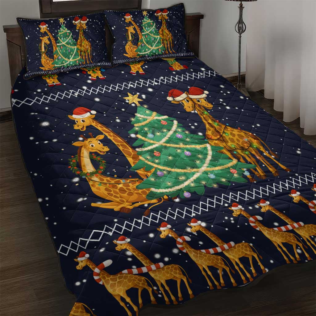 Love Giraffe Christmas Quilt Bed Set Xmas Holiday Patterns - Wonder Print Shop