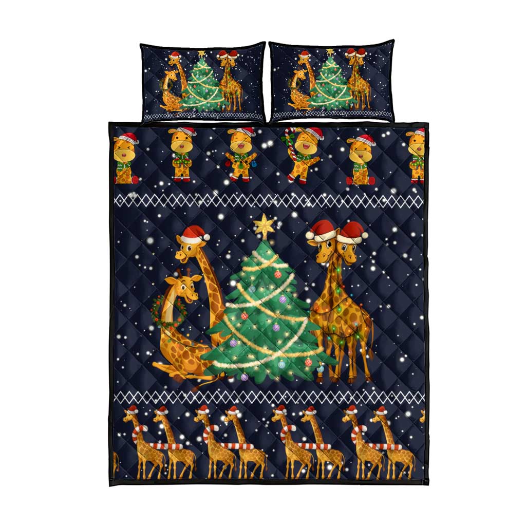 Love Giraffe Christmas Quilt Bed Set Xmas Holiday Patterns - Wonder Print Shop