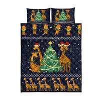 Love Giraffe Christmas Quilt Bed Set Xmas Holiday Patterns - Wonder Print Shop