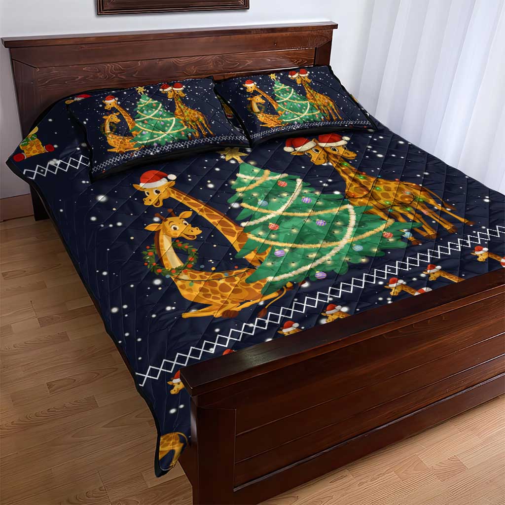 Love Giraffe Christmas Quilt Bed Set Xmas Holiday Patterns - Wonder Print Shop
