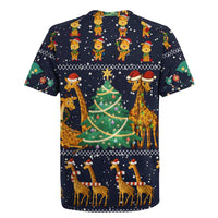 Love Giraffe Christmas Rugby Jersey Xmas Holiday Patterns - Wonder Print Shop