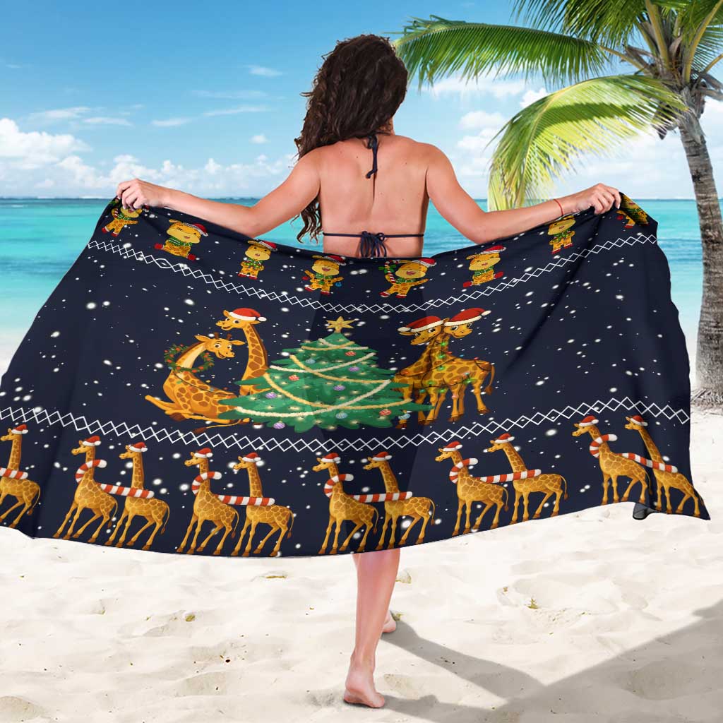 Love Giraffe Christmas Sarong Xmas Holiday Patterns - Wonder Print Shop