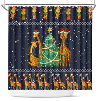 Love Giraffe Christmas Shower Curtain Xmas Holiday Patterns - Wonder Print Shop