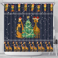Love Giraffe Christmas Shower Curtain Xmas Holiday Patterns - Wonder Print Shop