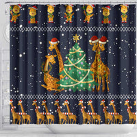 Love Giraffe Christmas Shower Curtain Xmas Holiday Patterns - Wonder Print Shop