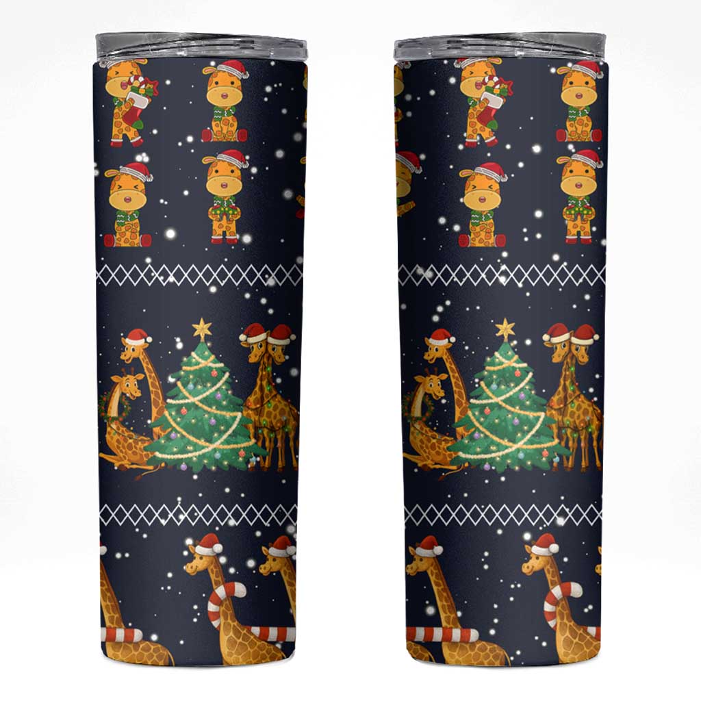 Love Giraffe Christmas Skinny Tumbler Xmas Holiday Patterns - Wonder Print Shop