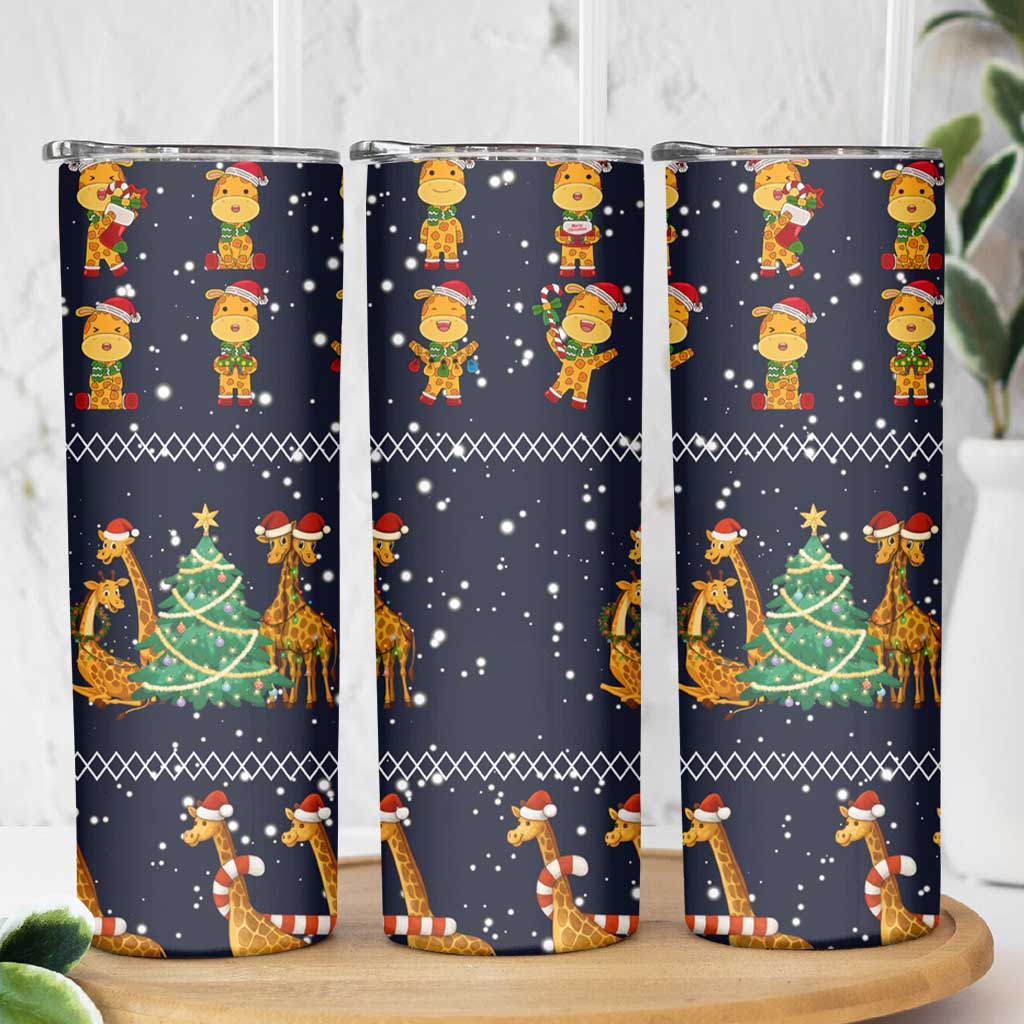 Love Giraffe Christmas Skinny Tumbler Xmas Holiday Patterns - Wonder Print Shop