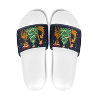 Love Giraffe Christmas Slide Sandals Xmas Holiday Patterns - Wonder Print Shop
