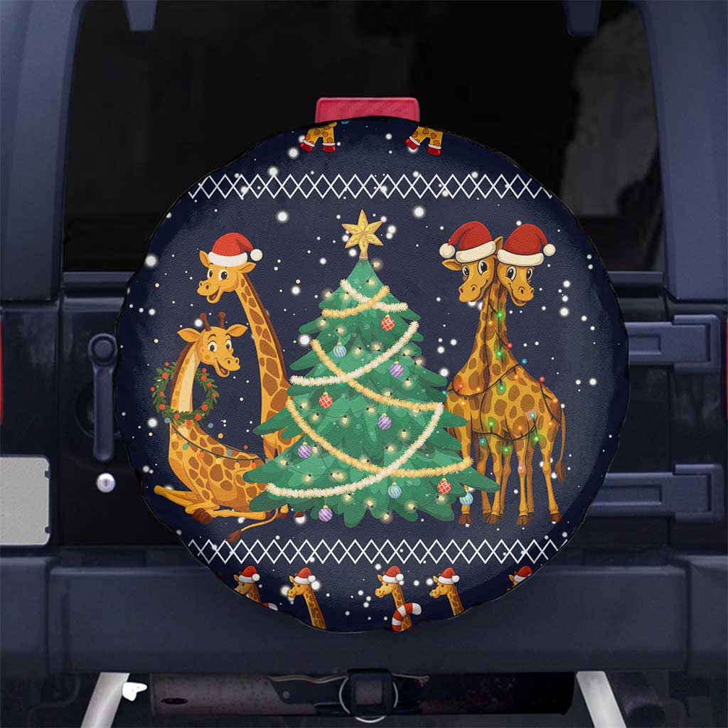 Love Giraffe Christmas Spare Tire Cover Xmas Holiday Patterns - Wonder Print Shop
