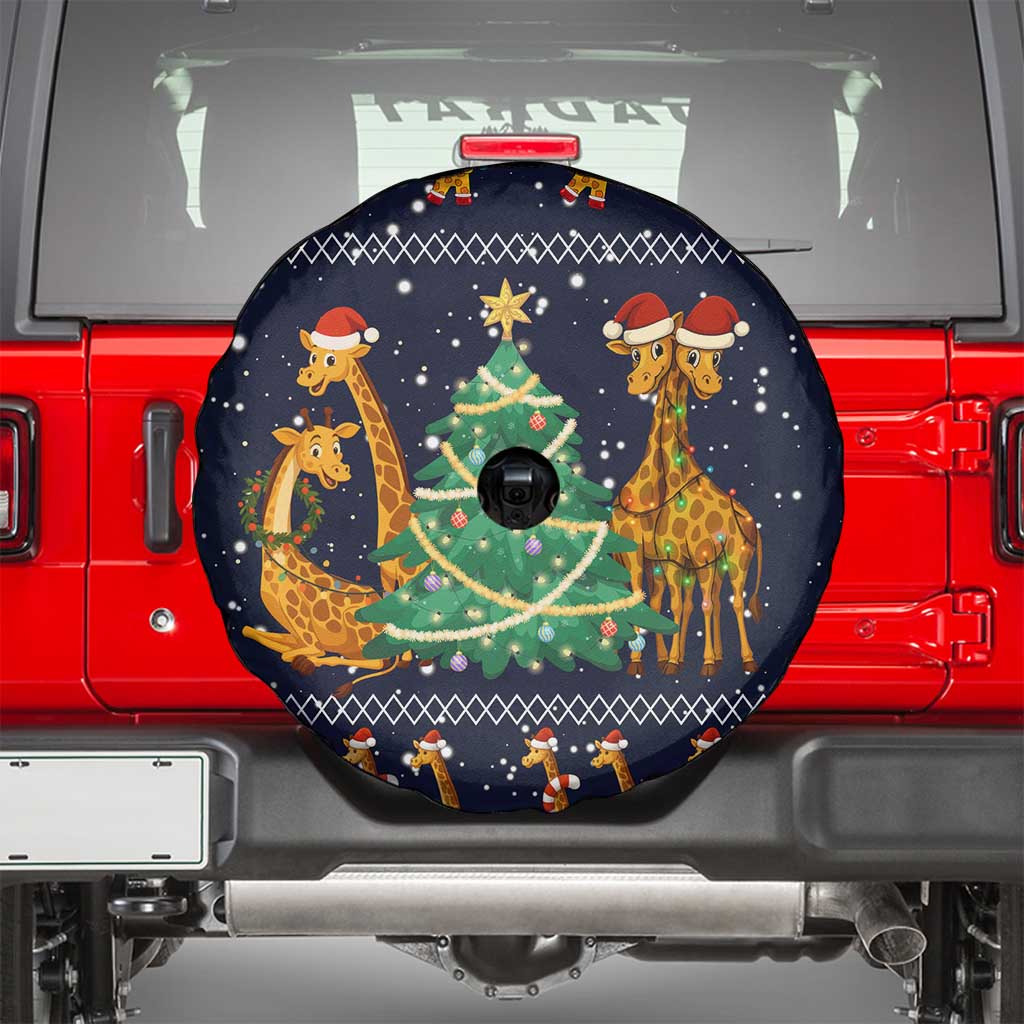 Love Giraffe Christmas Spare Tire Cover Xmas Holiday Patterns - Wonder Print Shop