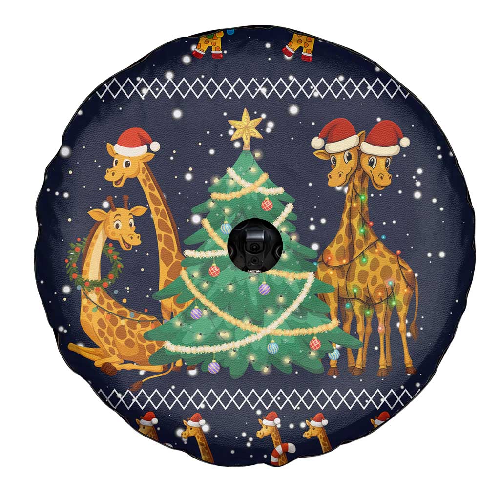 Love Giraffe Christmas Spare Tire Cover Xmas Holiday Patterns - Wonder Print Shop