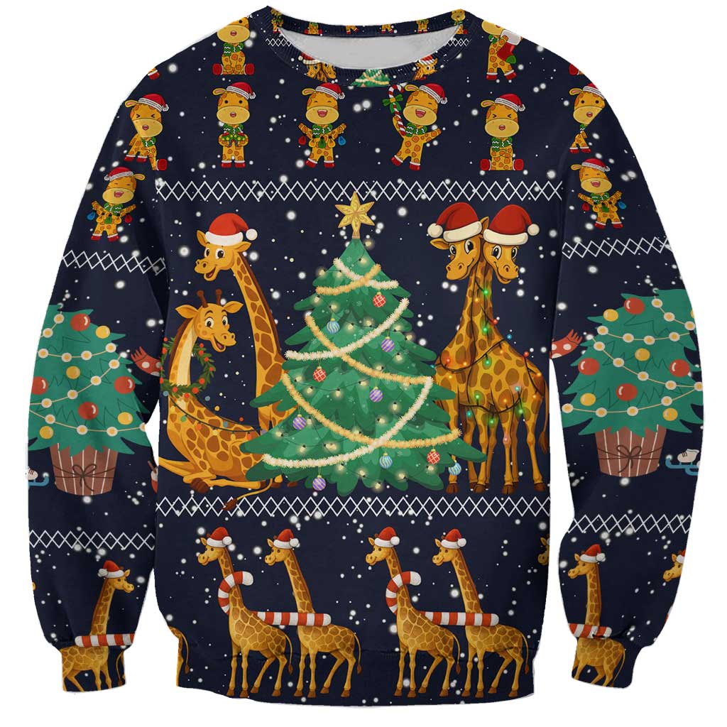 Love Giraffe Christmas Sweatshirt Xmas Holiday Patterns - Wonder Print Shop