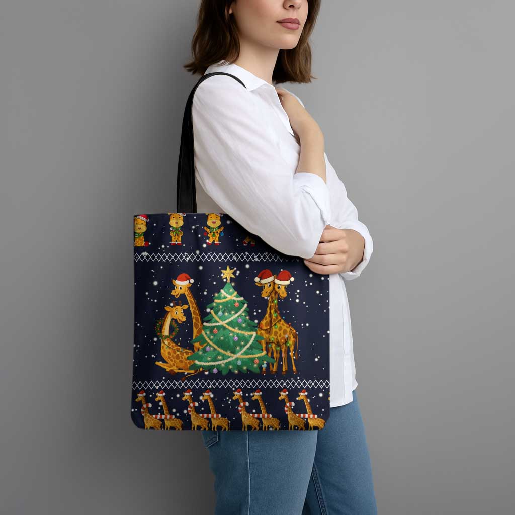 Love Giraffe Christmas Tote Bag Xmas Holiday Patterns - Wonder Print Shop