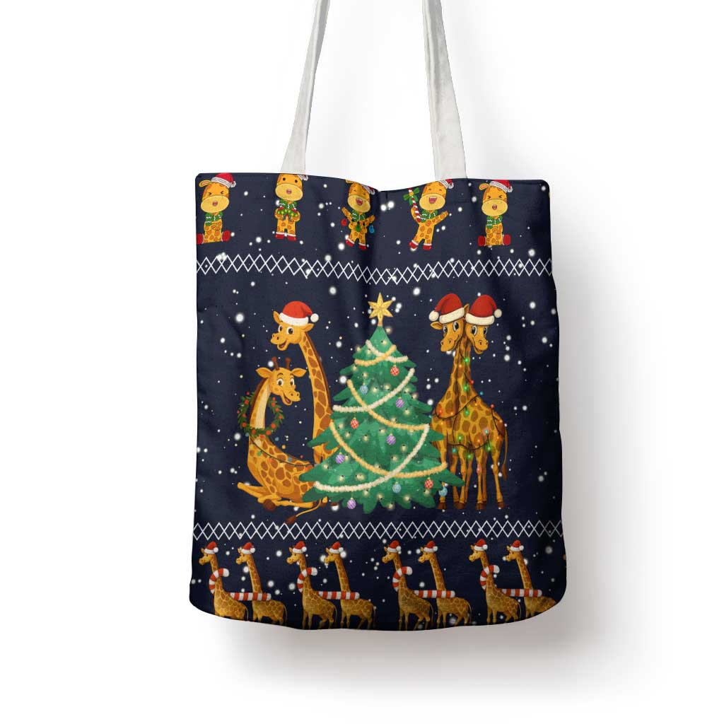 Love Giraffe Christmas Tote Bag Xmas Holiday Patterns - Wonder Print Shop