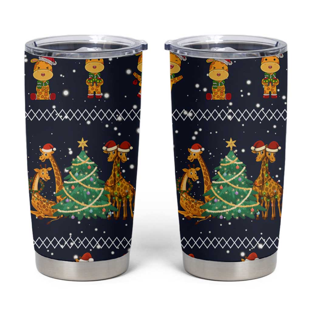 Love Giraffe Christmas Tumbler Cup Xmas Holiday Patterns - Wonder Print Shop