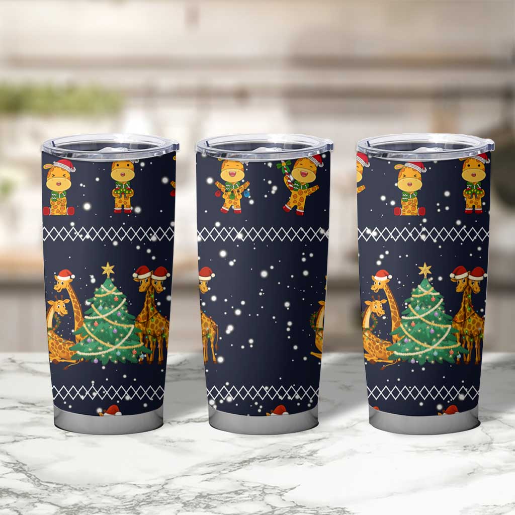 Love Giraffe Christmas Tumbler Cup Xmas Holiday Patterns - Wonder Print Shop