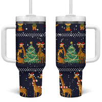 Love Giraffe Christmas Tumbler With Handle Xmas Holiday Patterns - Wonder Print Shop