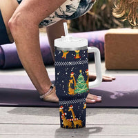 Love Giraffe Christmas Tumbler With Handle Xmas Holiday Patterns - Wonder Print Shop