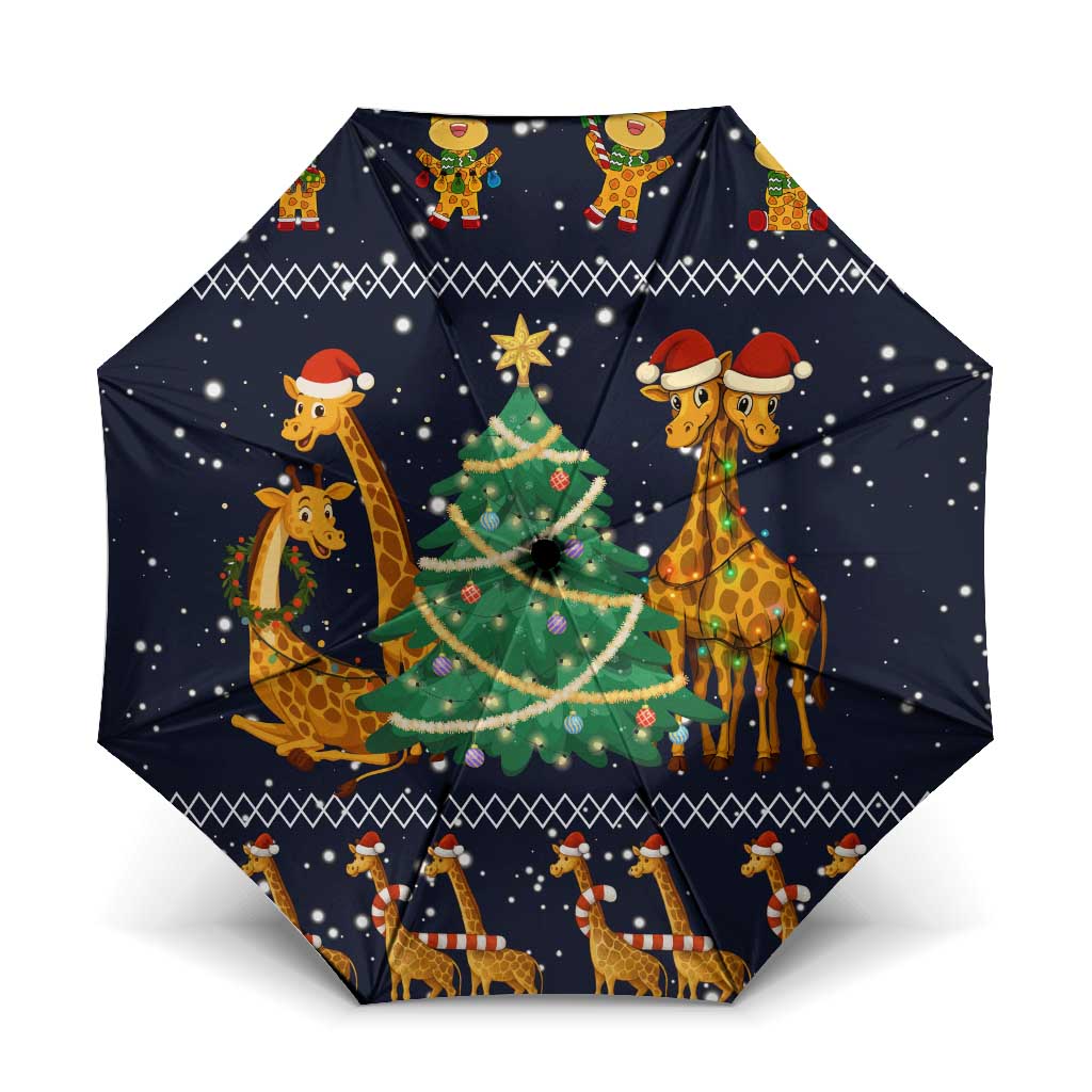 Love Giraffe Christmas Umbrella Xmas Holiday Patterns - Wonder Print Shop