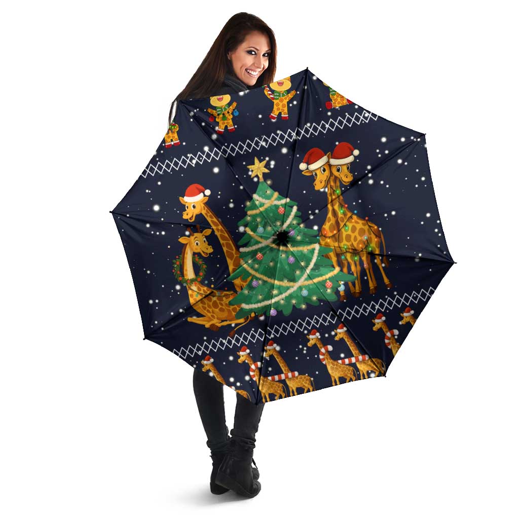 Love Giraffe Christmas Umbrella Xmas Holiday Patterns - Wonder Print Shop