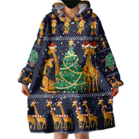 Love Giraffe Christmas Wearable Blanket Hoodie Xmas Holiday Patterns - Wonder Print Shop