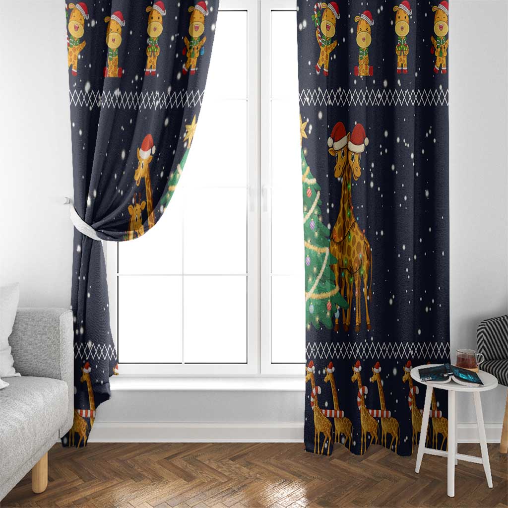 Love Giraffe Christmas Window Curtain Xmas Holiday Patterns - Wonder Print Shop