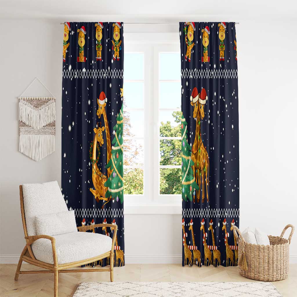 Love Giraffe Christmas Window Curtain Xmas Holiday Patterns - Wonder Print Shop