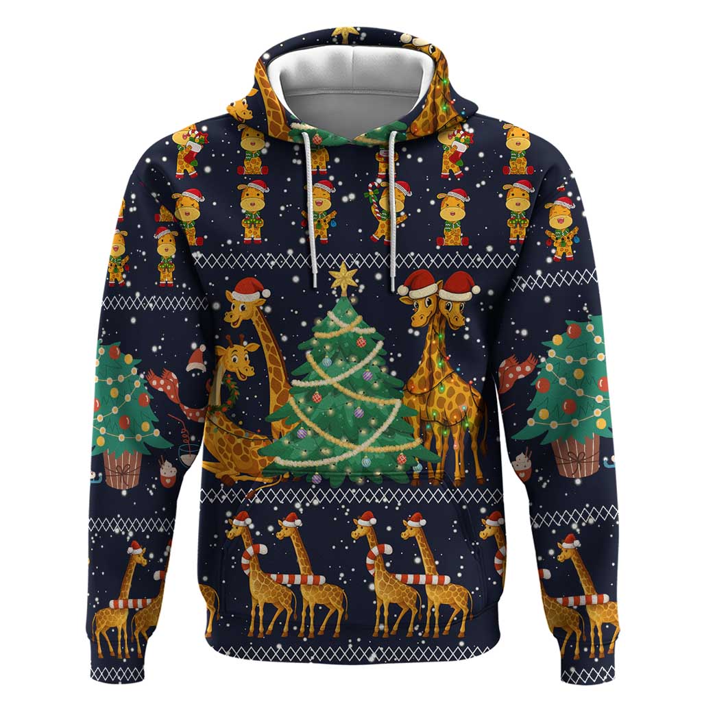 Love Giraffe Christmas Zip Hoodie Xmas Holiday Patterns - Wonder Print Shop