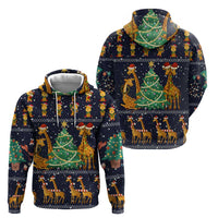 Love Giraffe Christmas Zip Hoodie Xmas Holiday Patterns - Wonder Print Shop