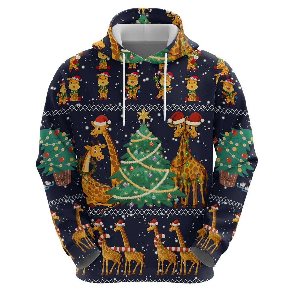Love Giraffe Christmas Zip Hoodie Xmas Holiday Patterns - Wonder Print Shop