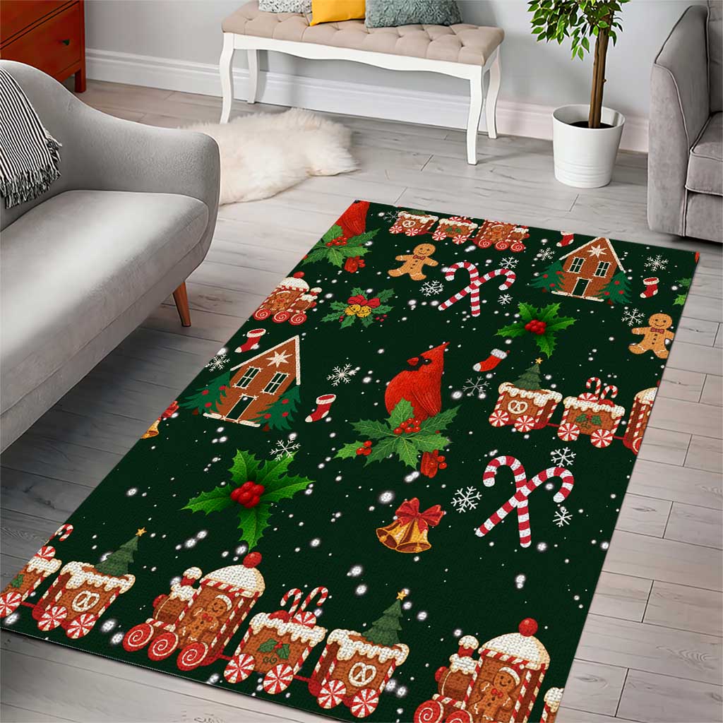 Love Cardinal Xmas Christmas Area Rug Xmas Holiday Patterns - Wonder Print Shop