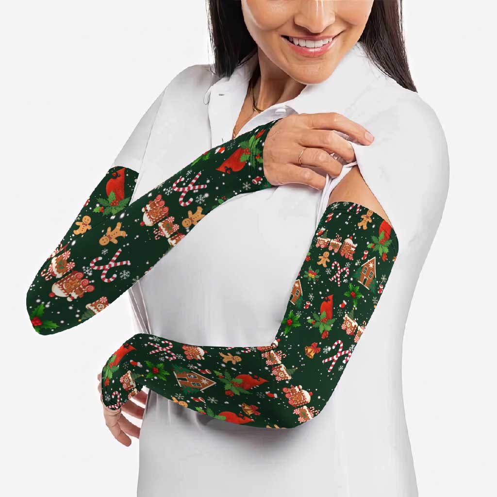 Love Cardinal Xmas Christmas Arm Sleeves Xmas Holiday Patterns - Wonder Print Shop