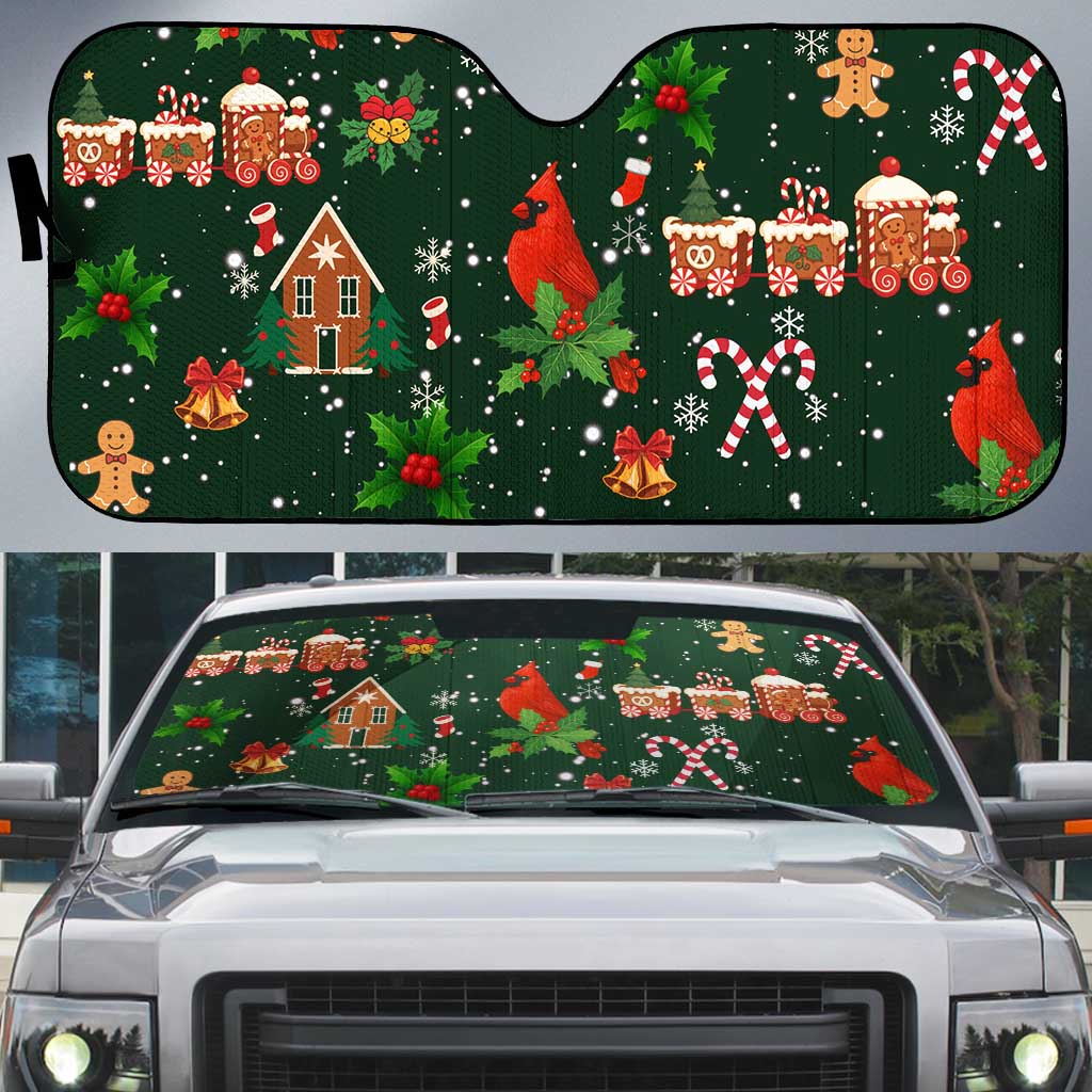 Love Cardinal Xmas Christmas Auto Sun Shade Xmas Holiday Patterns - Wonder Print Shop
