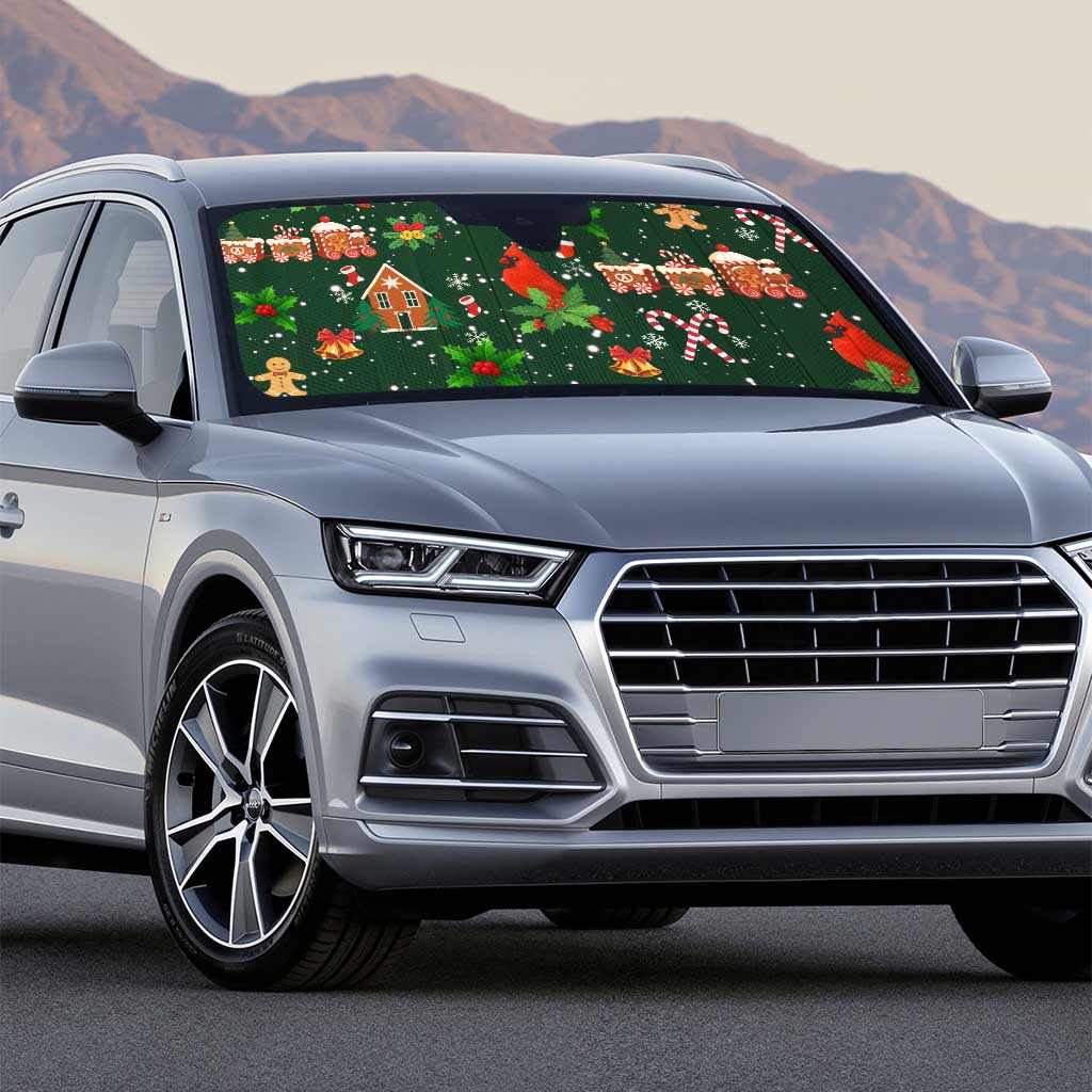 Love Cardinal Xmas Christmas Auto Sun Shade Xmas Holiday Patterns - Wonder Print Shop