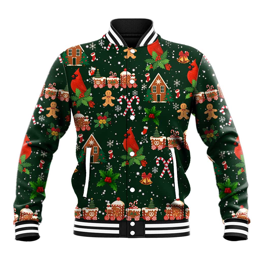 Love Cardinal Xmas Christmas Baseball Jacket Xmas Holiday Patterns - Wonder Print Shop