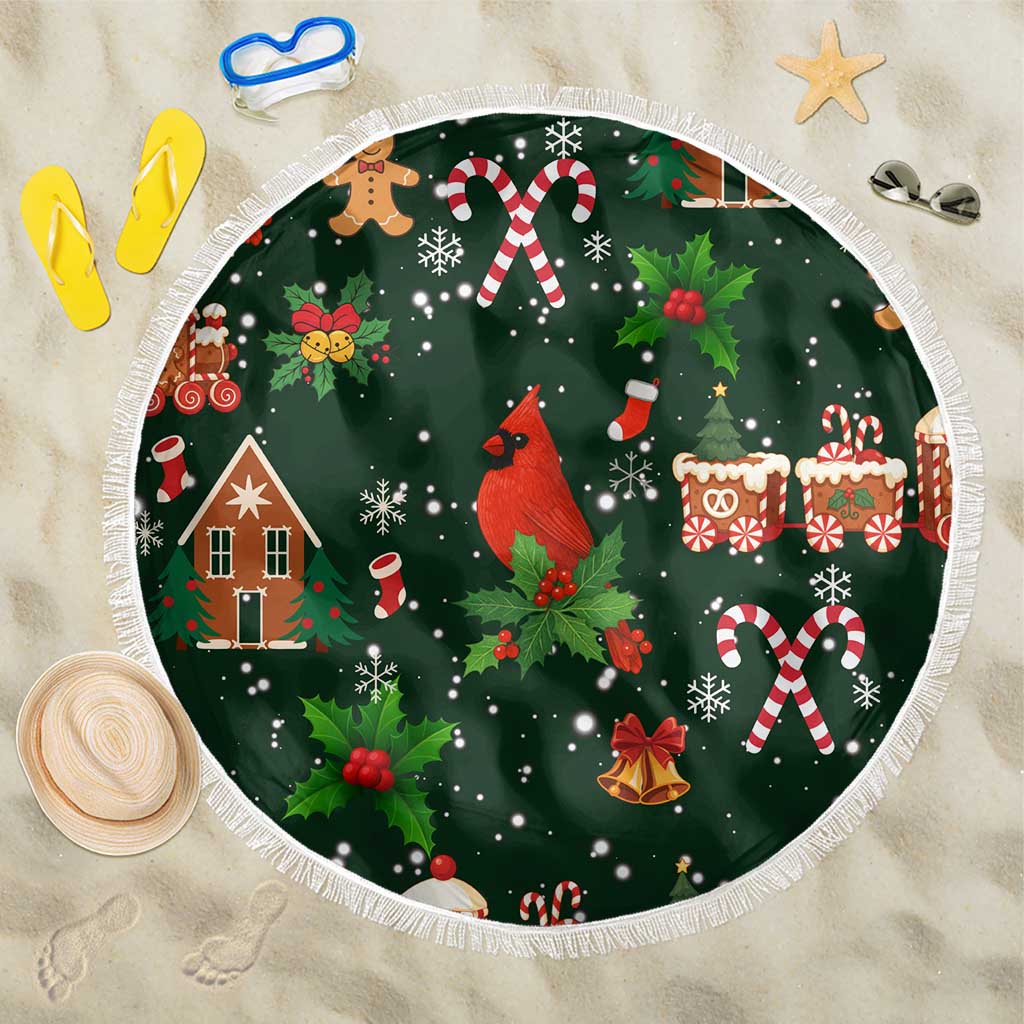 Love Cardinal Xmas Christmas Beach Blanket Xmas Holiday Patterns - Wonder Print Shop