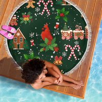 Love Cardinal Xmas Christmas Beach Blanket Xmas Holiday Patterns - Wonder Print Shop