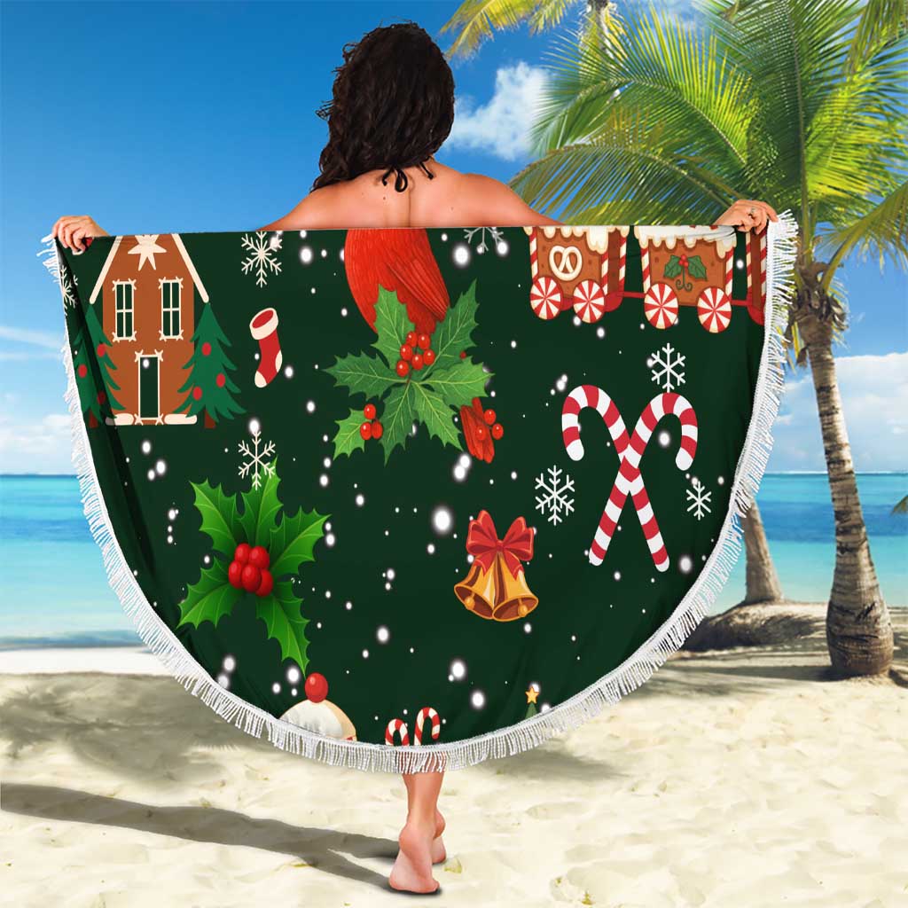 Love Cardinal Xmas Christmas Beach Blanket Xmas Holiday Patterns - Wonder Print Shop