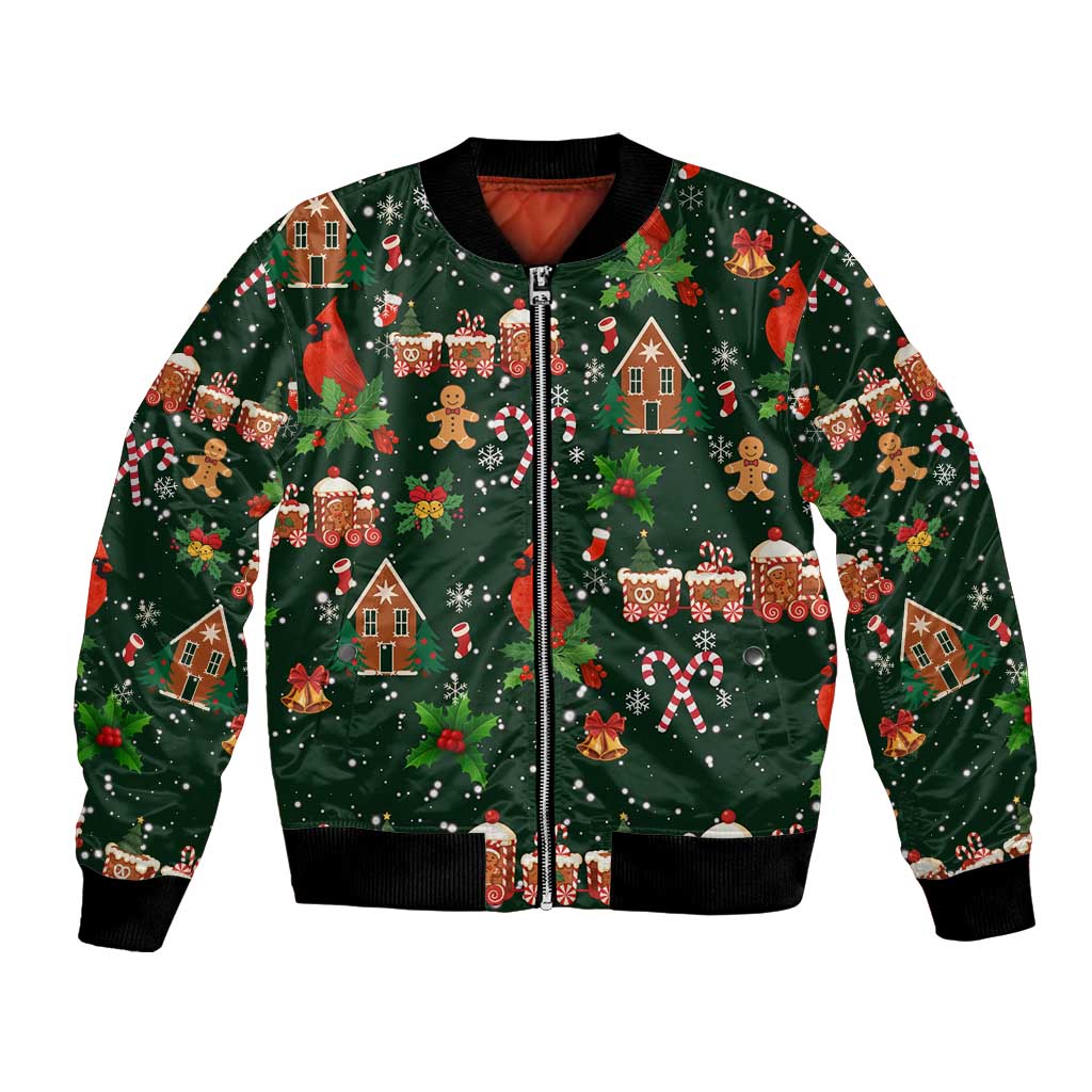 Love Cardinal Xmas Christmas Bomber Jacket Xmas Holiday Patterns - Wonder Print Shop