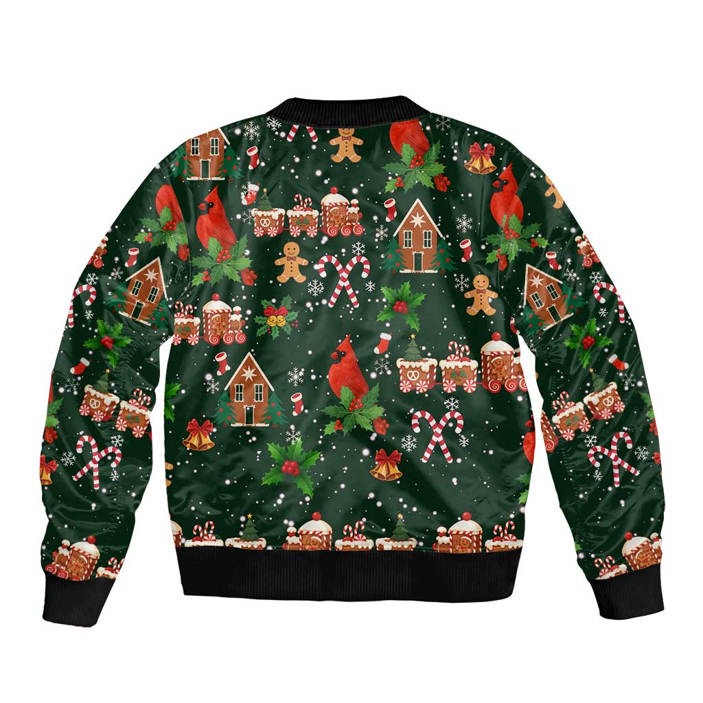 Love Cardinal Xmas Christmas Bomber Jacket Xmas Holiday Patterns - Wonder Print Shop
