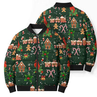 Love Cardinal Xmas Christmas Bomber Puffer Jacket Xmas Holiday Patterns - Wonder Print Shop