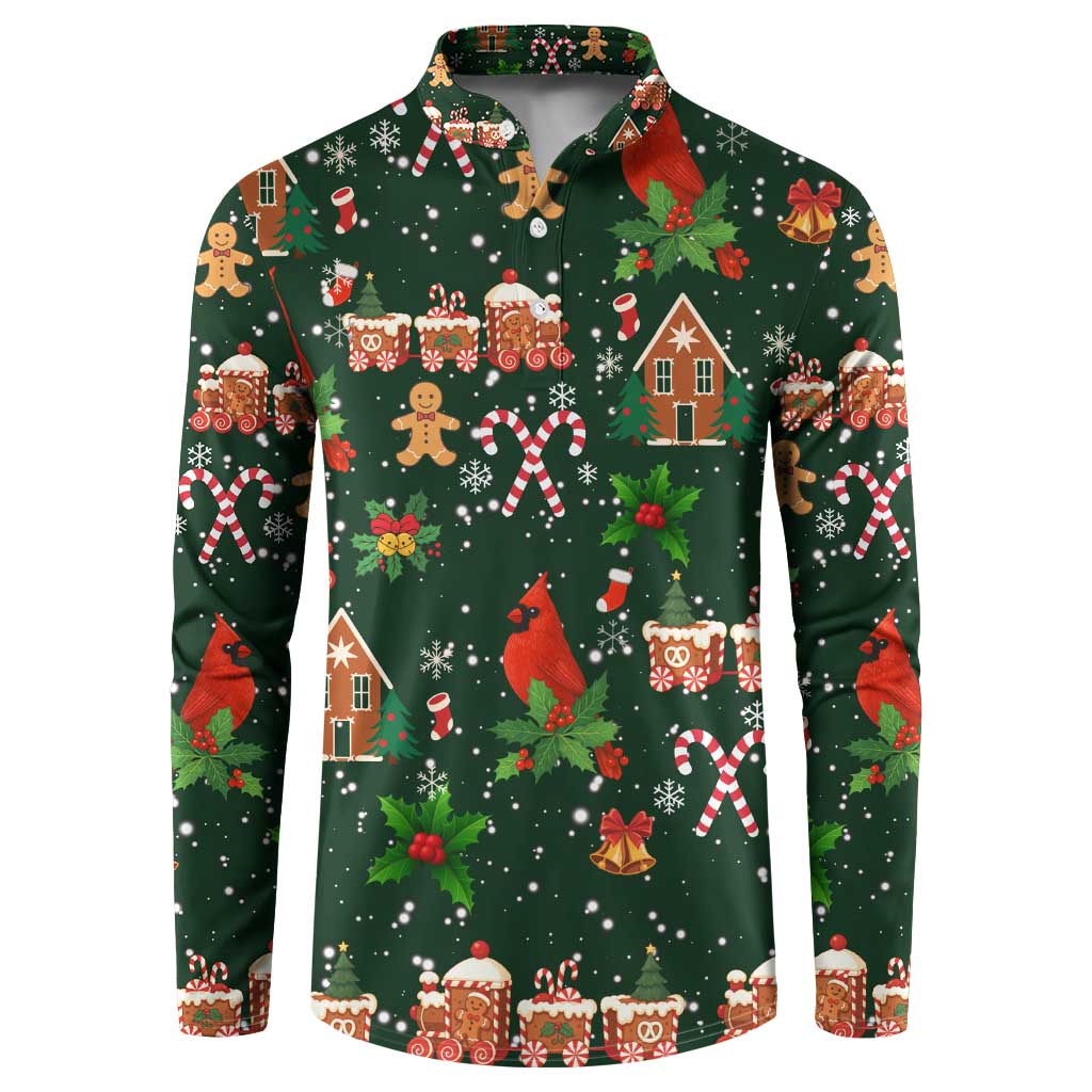Love Cardinal Xmas Christmas Button Sweatshirt Xmas Holiday Patterns - Wonder Print Shop